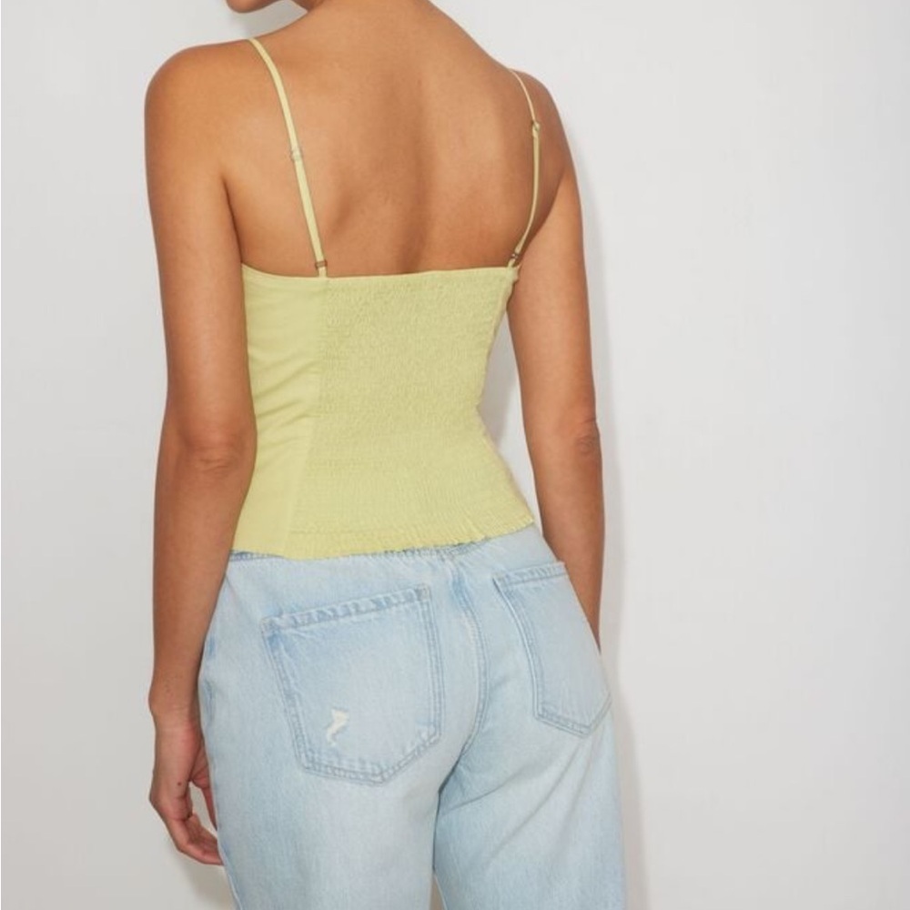 Dynamite “Ruched Poplin Cami” Green Top - Picture 5 of 9